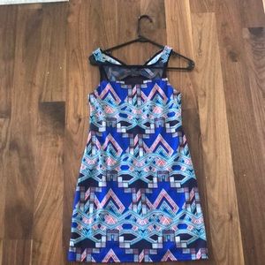Brightly patterned mini dress